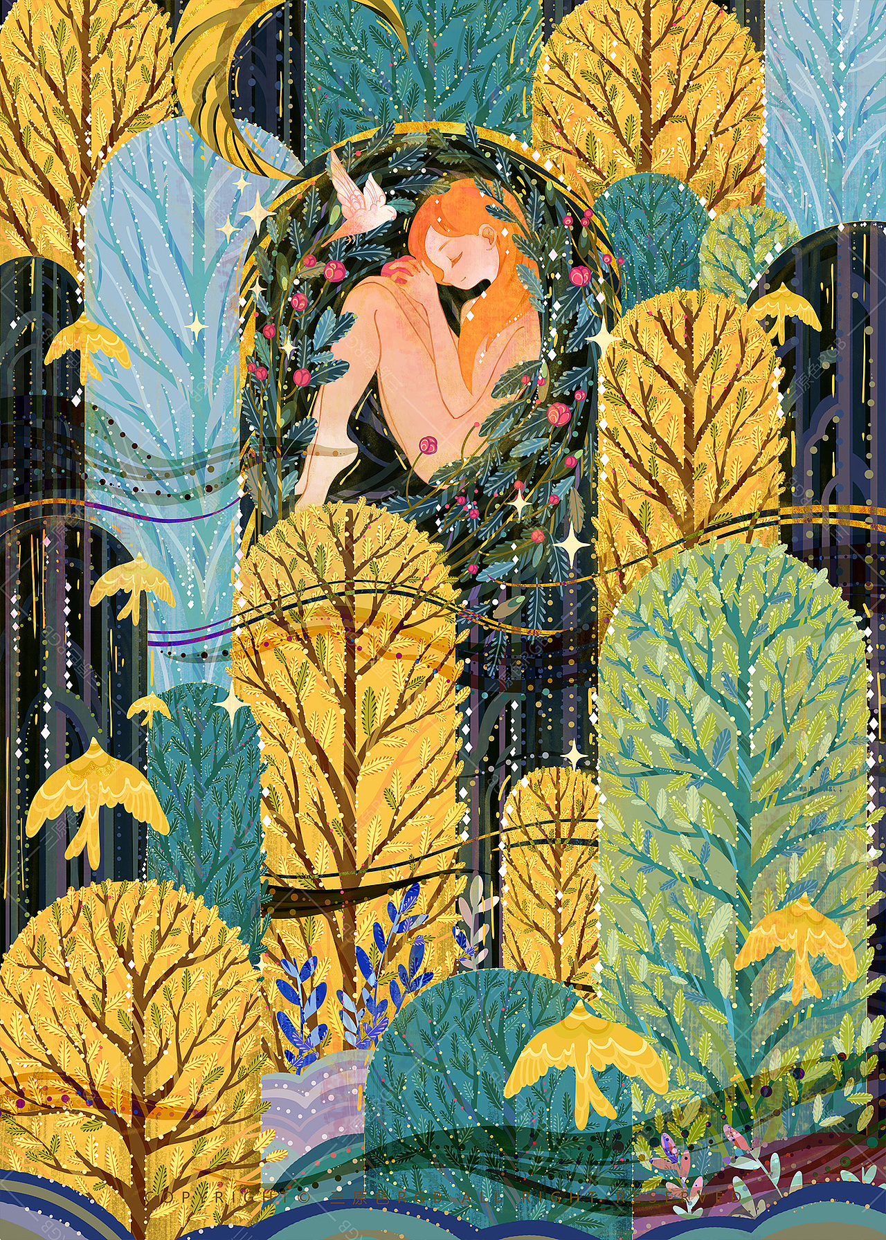 《绿野仙踪》暖金、深绿交织的植被间,绘就人与自然共生的童话感