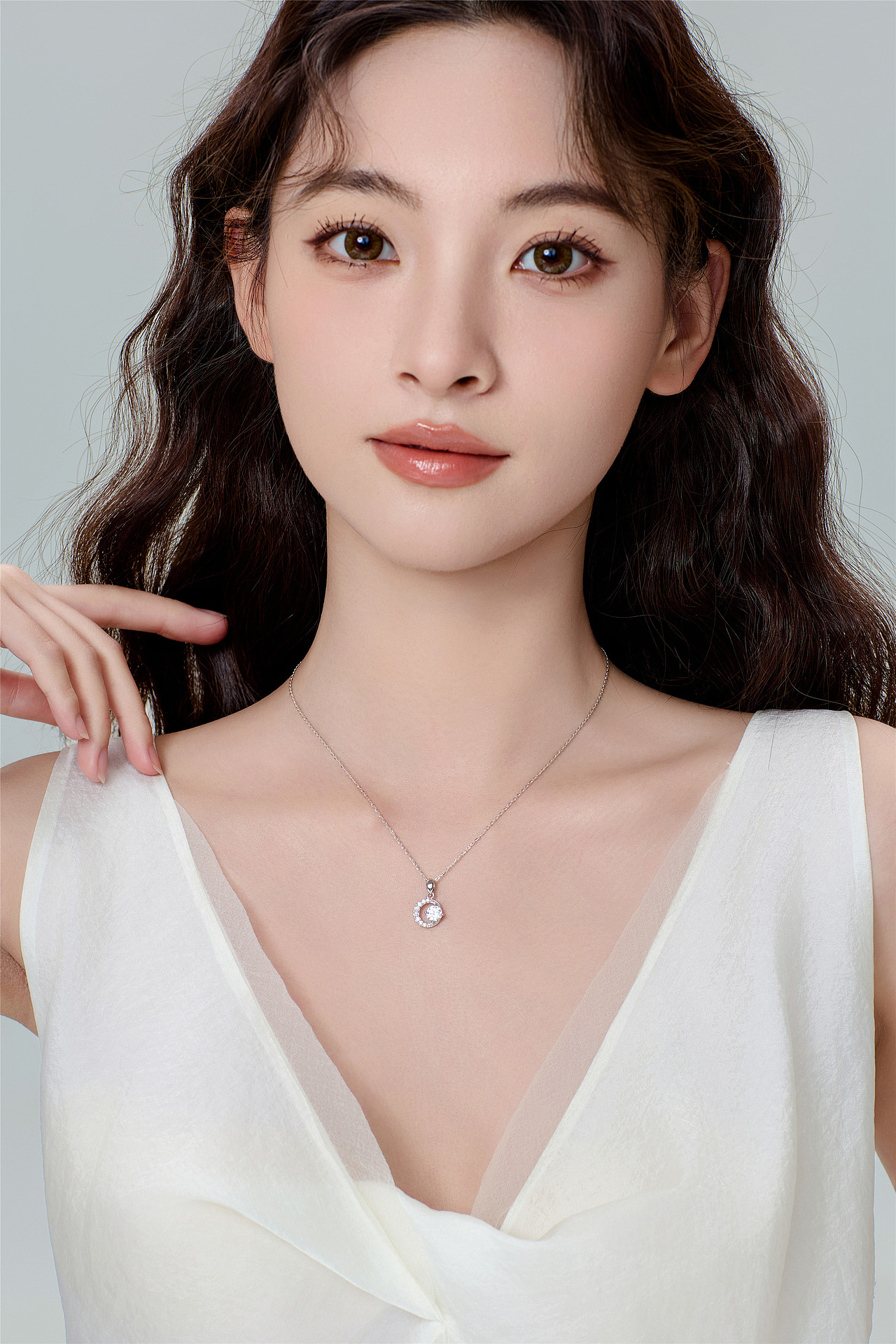 s925银项链丨首饰丨珠宝丨银饰丨麦图摄影丨模特图