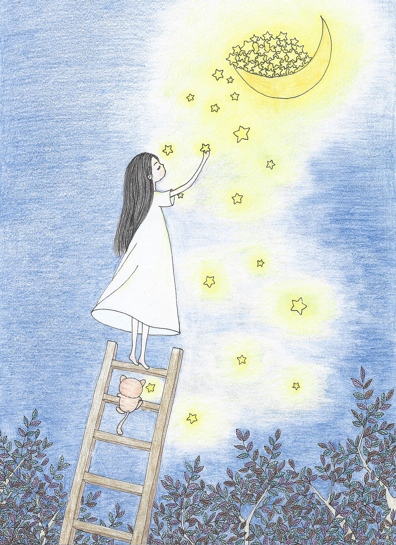 手绘彩铅小画（图ZMzk4MjEyMTc2） - 创作习作 - 站酷设计师哗哗王白石原创素材 - 站酷ZCOOL