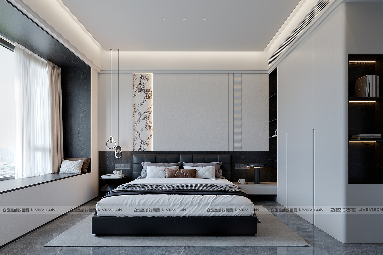现代黑白灰家居渲染