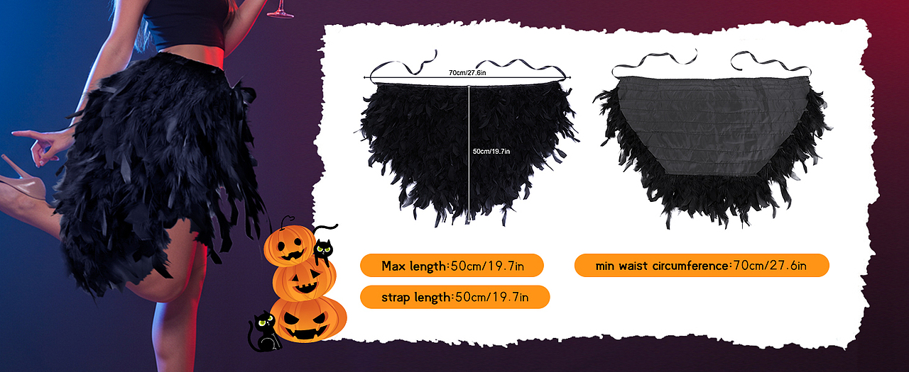 跨境亚马逊火鸡羽毛系带裙主图+A+