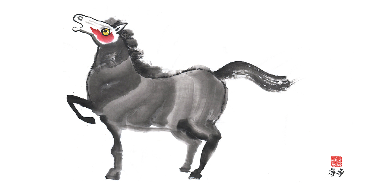 马年画马 36幅马元素插画