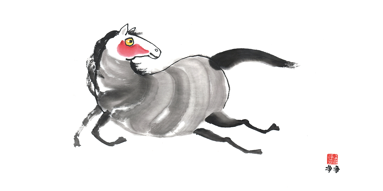 马年画马 36幅马元素插画