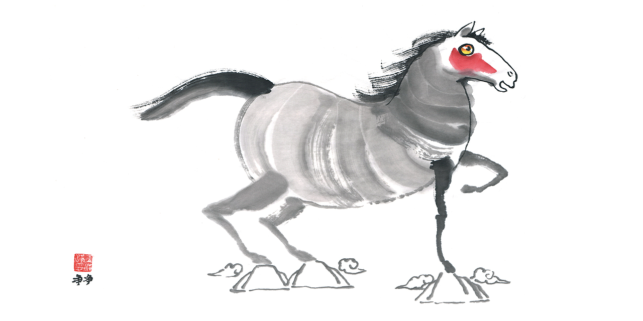 马年画马 36幅马元素插画