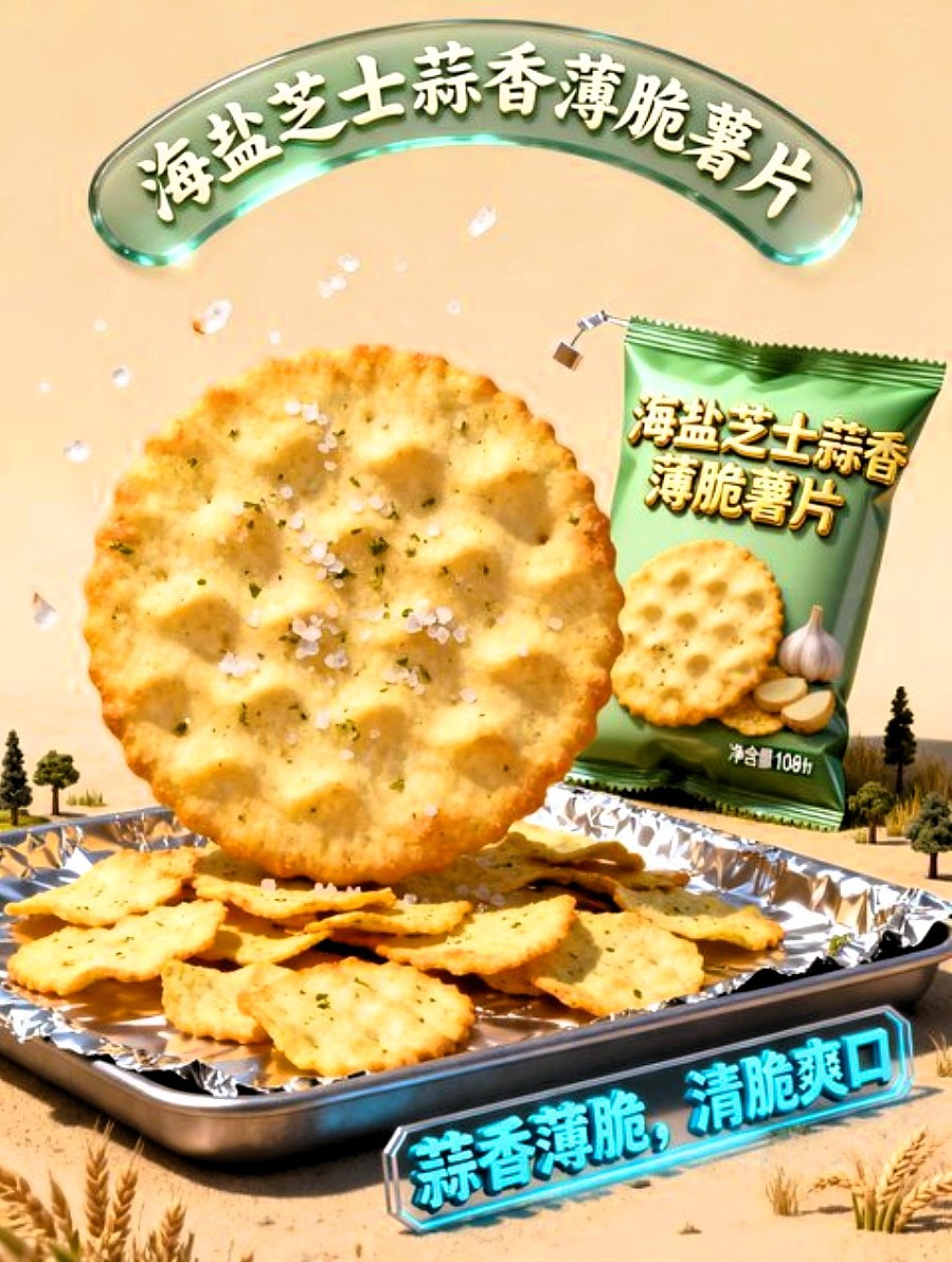 海盐芝士蒜香薄脆薯片