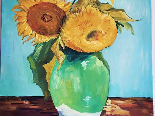 临摹了梵大爷的向日葵