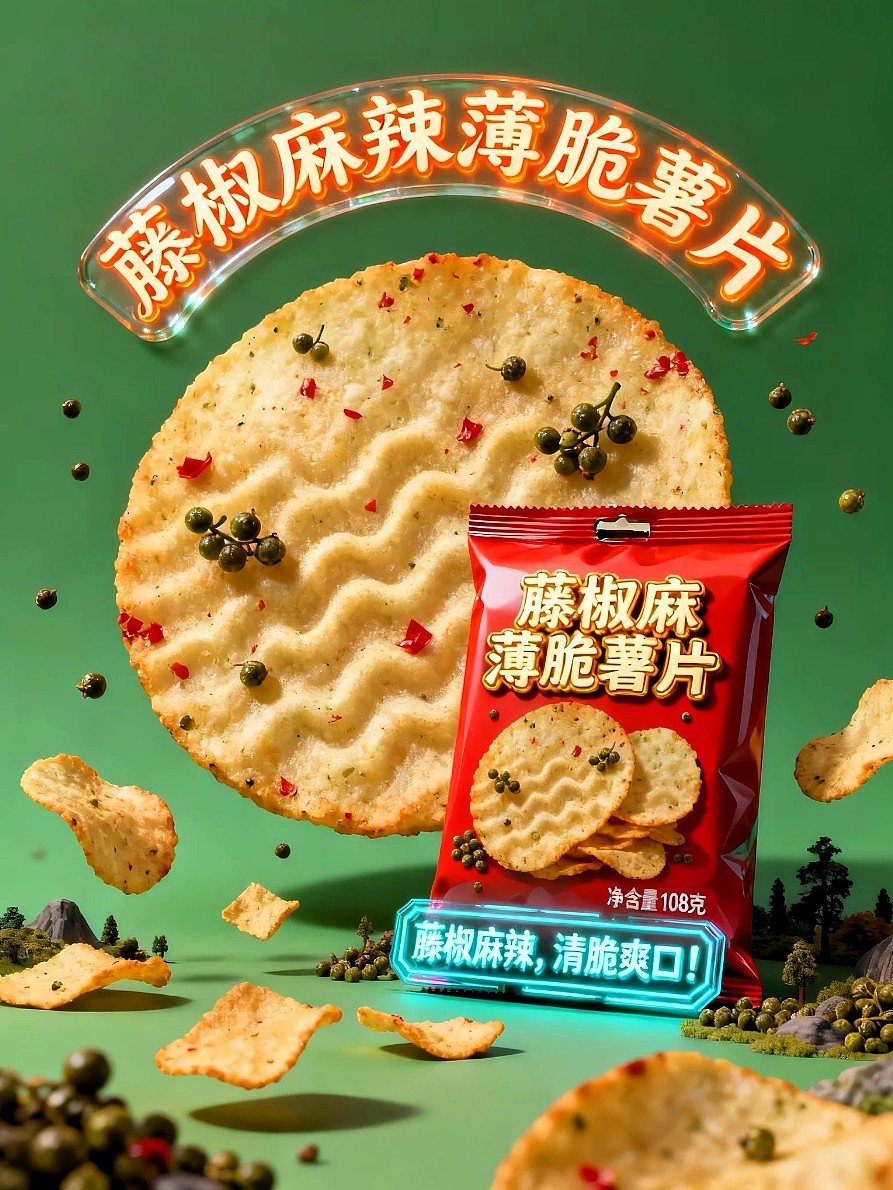 藤椒麻辣薄脆薯片