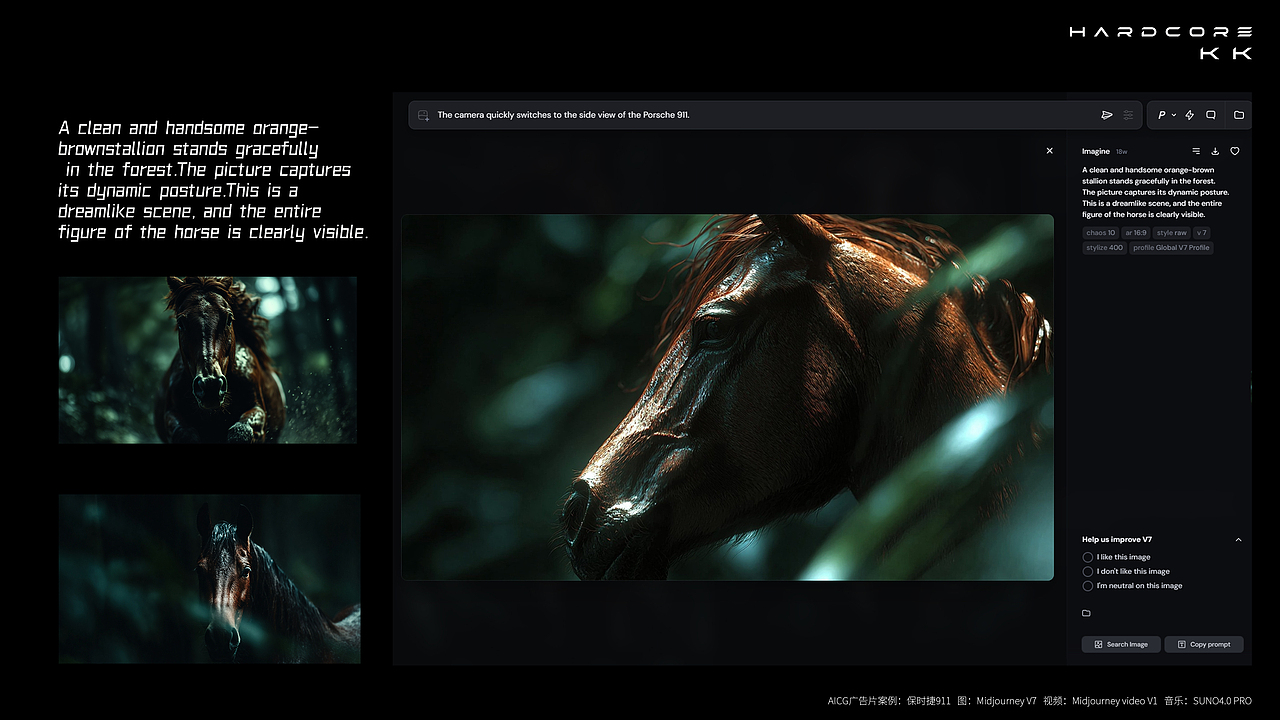 【附Prompt】AICG广告片:保时捷911-森林篇