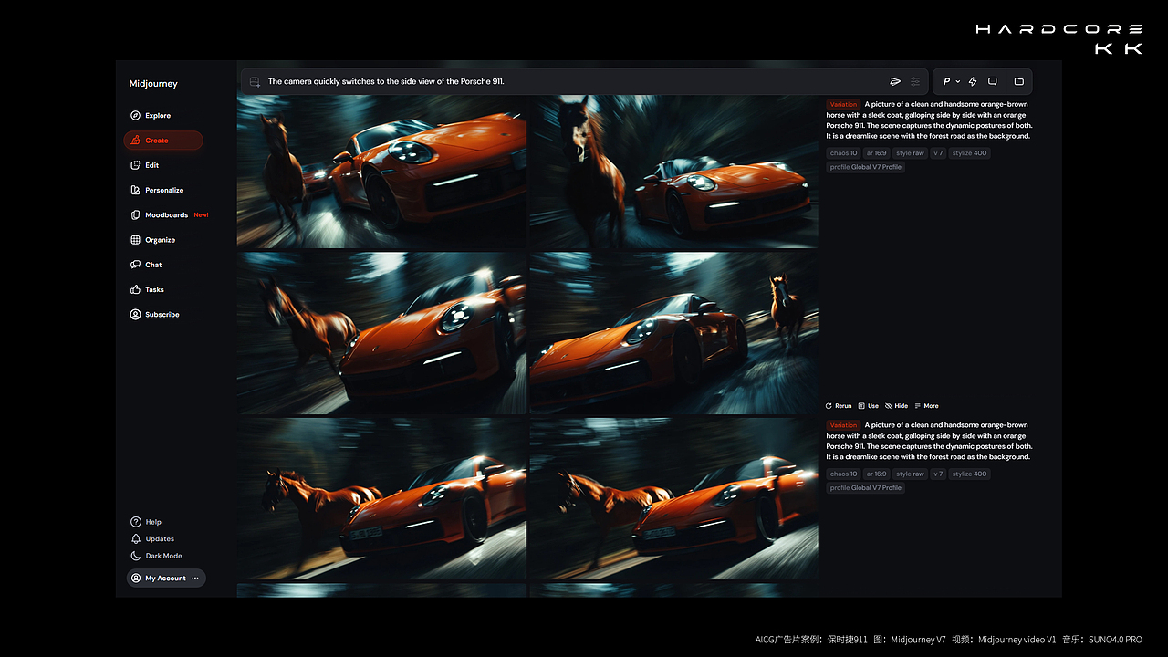 【附Prompt】AICG广告片:保时捷911-森林篇