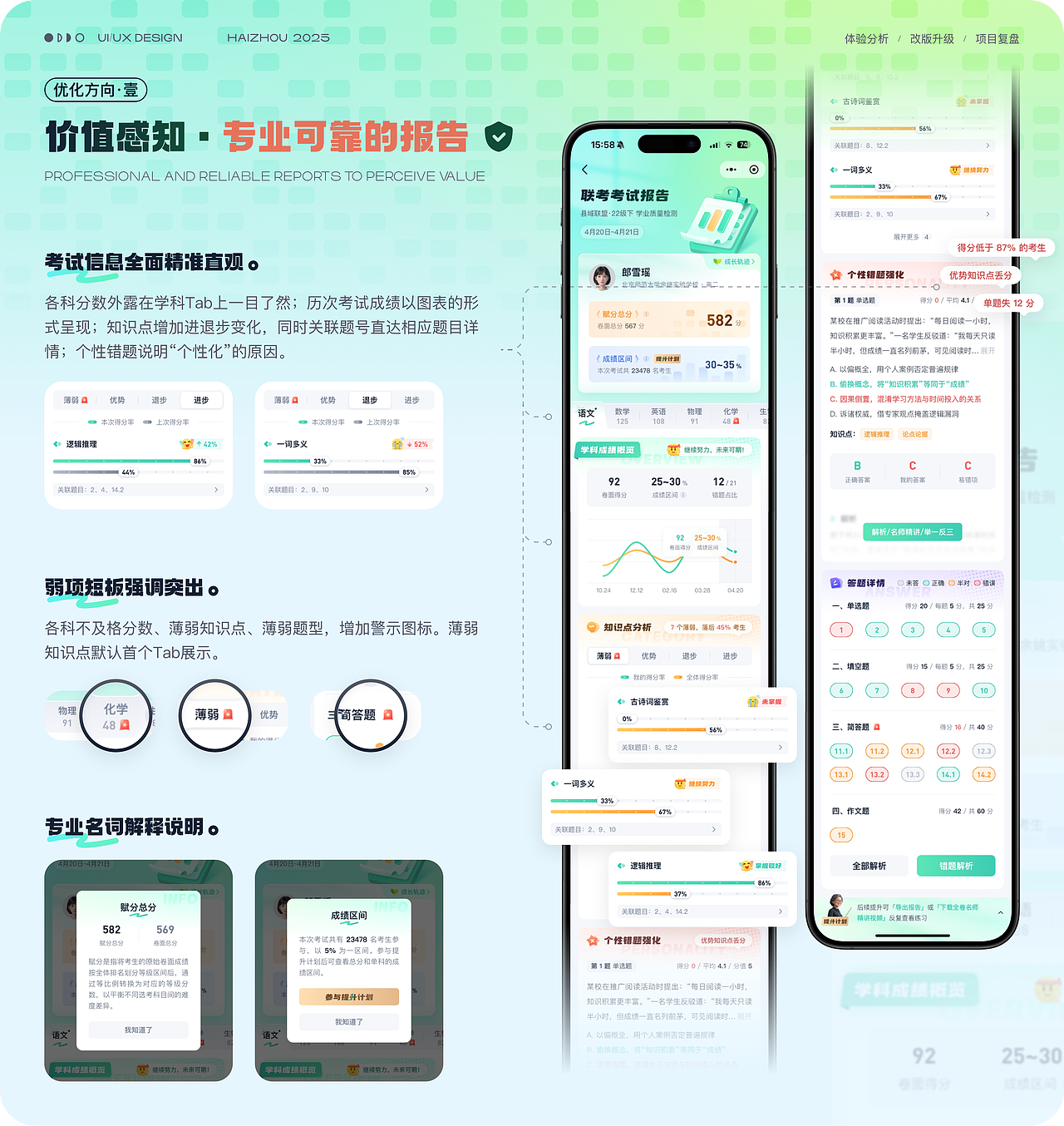 家长端考试报告 体验分析与升级