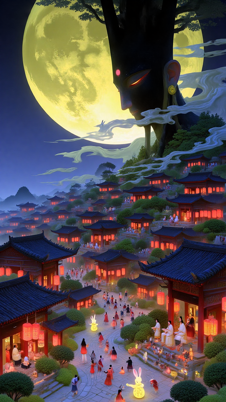 补两个 国庆和中秋的小品（图ZMzk4MjgwMzEy） - AI作品 - 站酷设计师连捅三刀不死原创素材 - 站酷ZCOOL