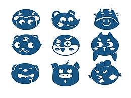 萌系动物头像图标集