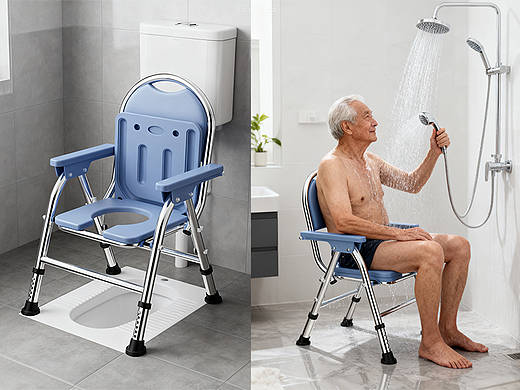 老年人坐便椅三维建模渲染/AI场景图