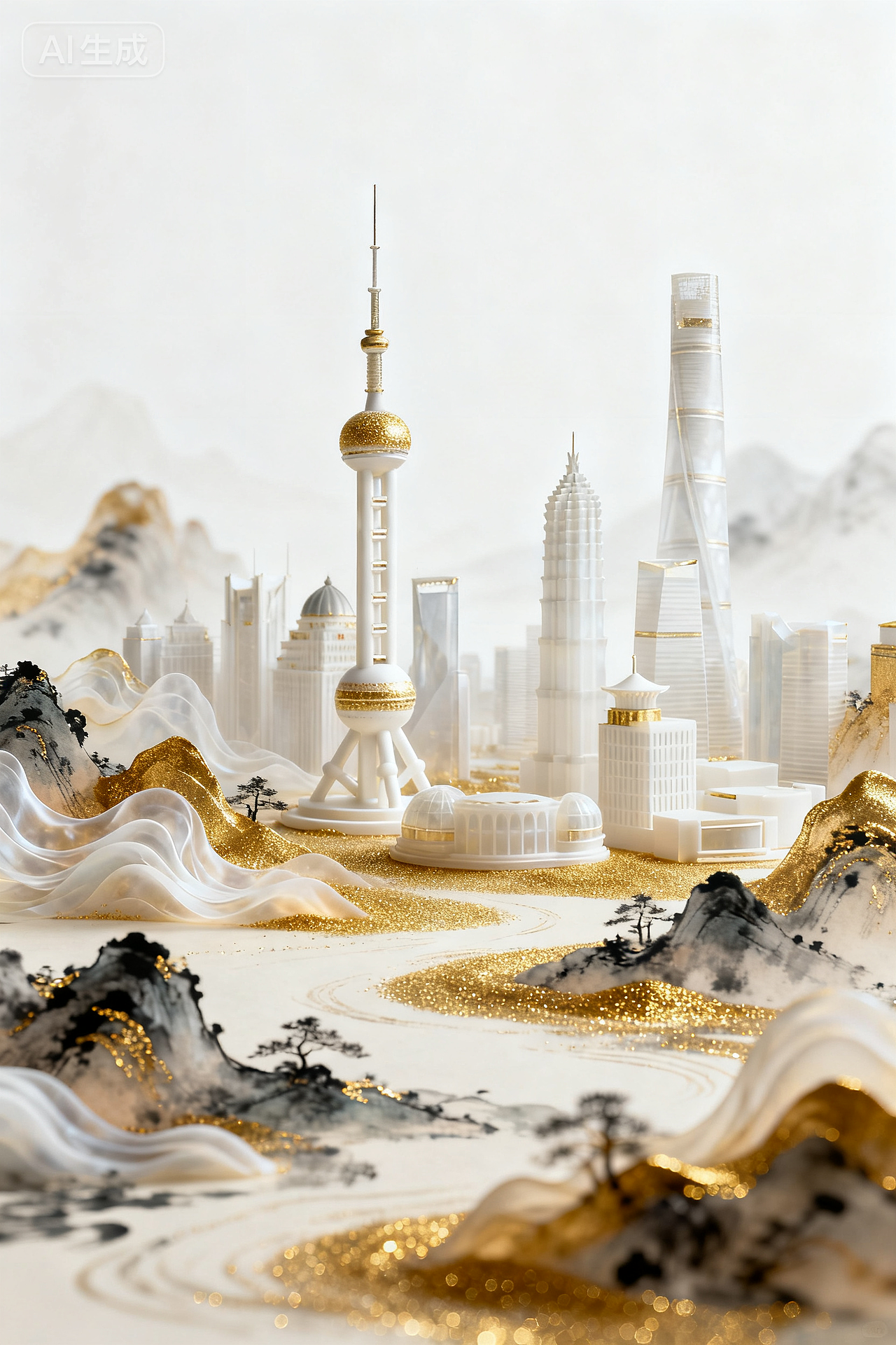 山水城市·城市山水（图ZMzk4Mjk4MzEy） - AI作品 - 站酷设计师Jessie_Studio原创素材 - 站酷ZCOOL