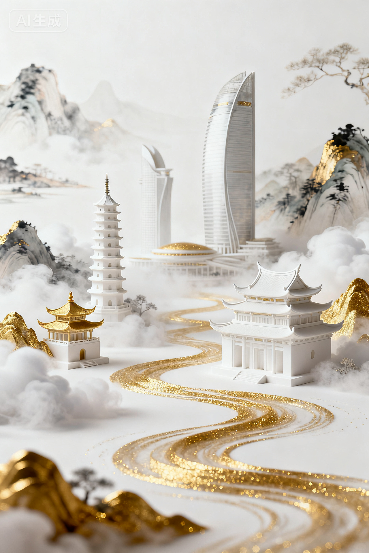 山水城市·城市山水（图ZMzk4Mjk4MzI0） - AI作品 - 站酷设计师Jessie_Studio原创素材 - 站酷ZCOOL