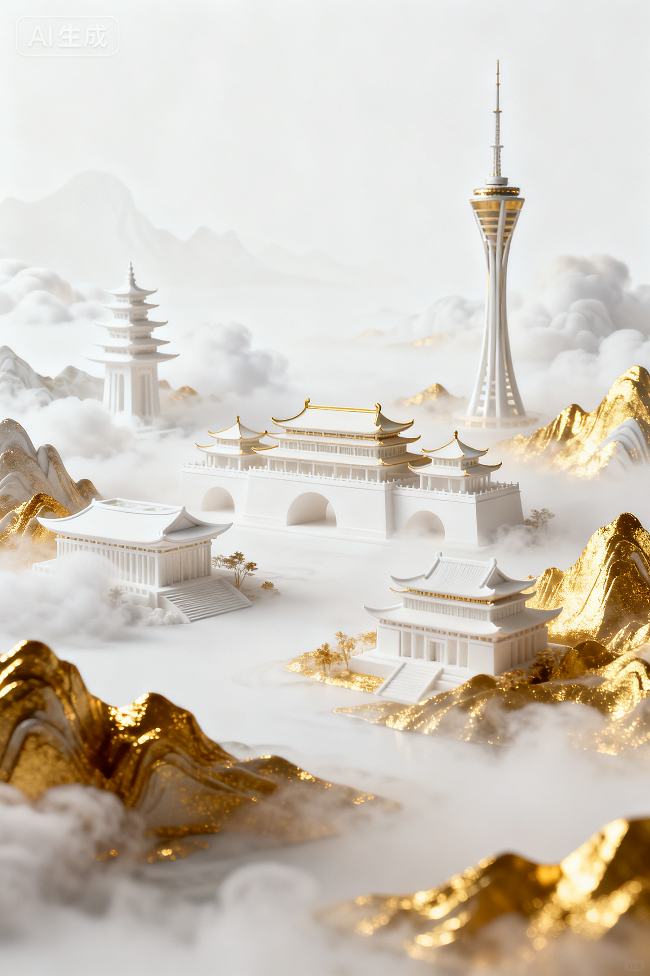 山水城市·城市山水（图ZMzk4Mjk4MzM2） - AI作品 - 站酷设计师Jessie_Studio原创素材 - 站酷ZCOOL