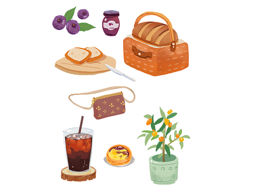 手绘秋日小元素