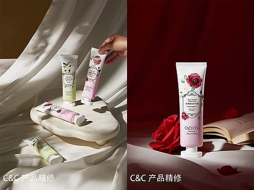 《玫瑰花、茉莉花护手霜》- 产品场景精修图