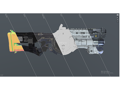 pbr全流程，硬表面科幻武器枪，游戏