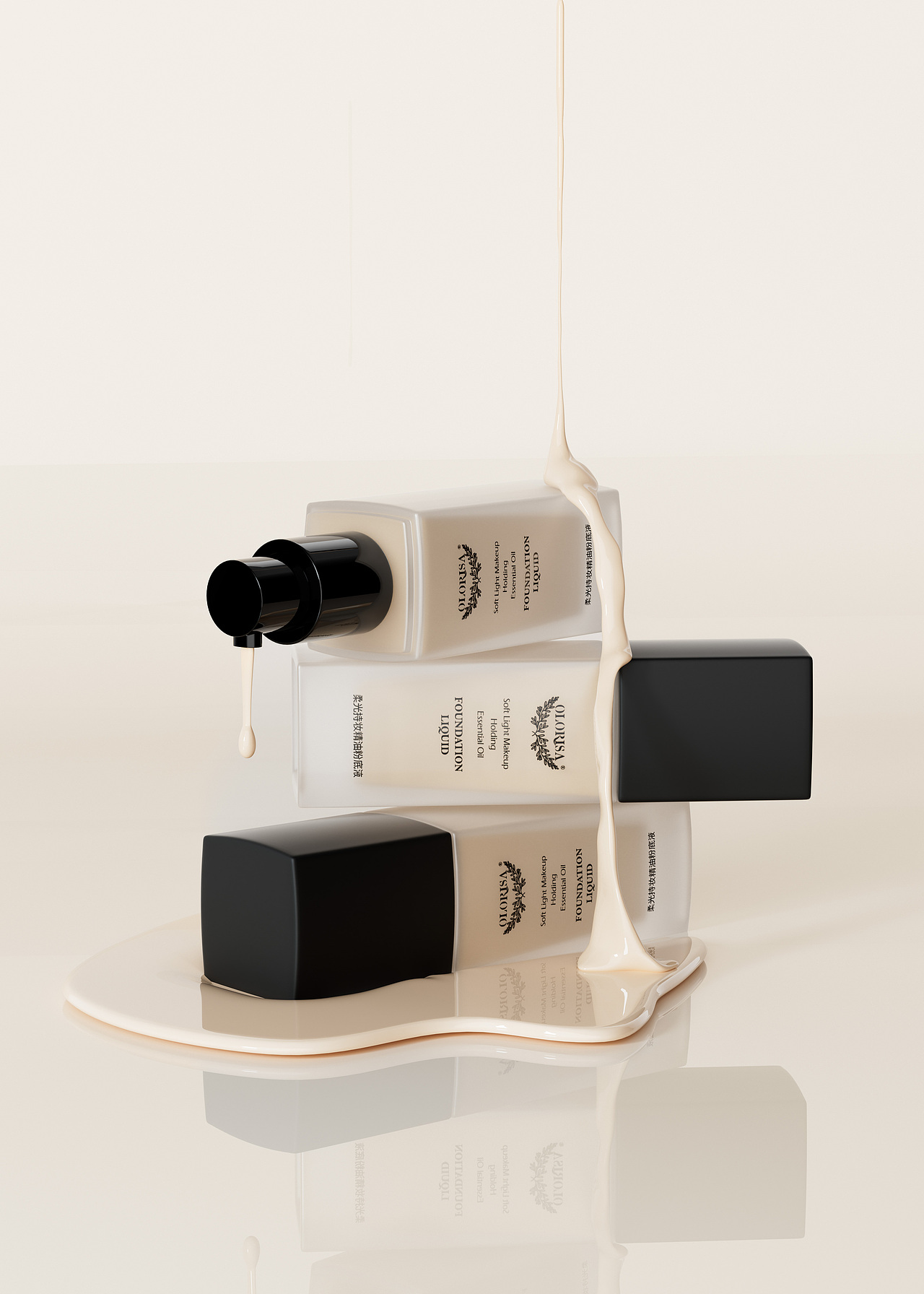 OLORISA 粉底液包装设计（图ZMzk4MzI2MTgw） - 包装 - 站酷设计师多米Amor原创素材 - 站酷ZCOOL