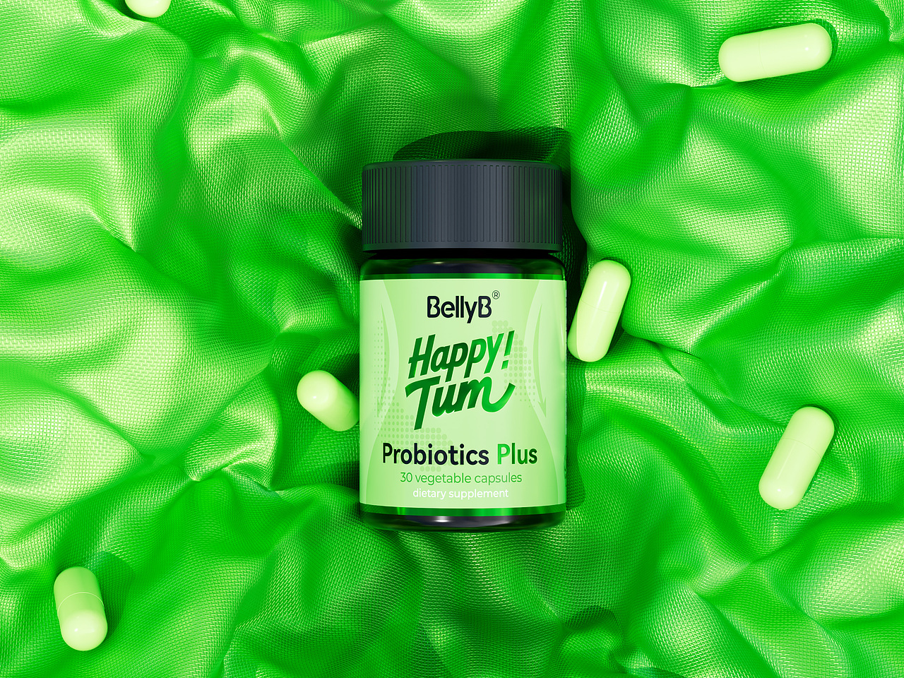 BellyB®Happy!Tum益生菌胶囊单品设计▏包装▏字体