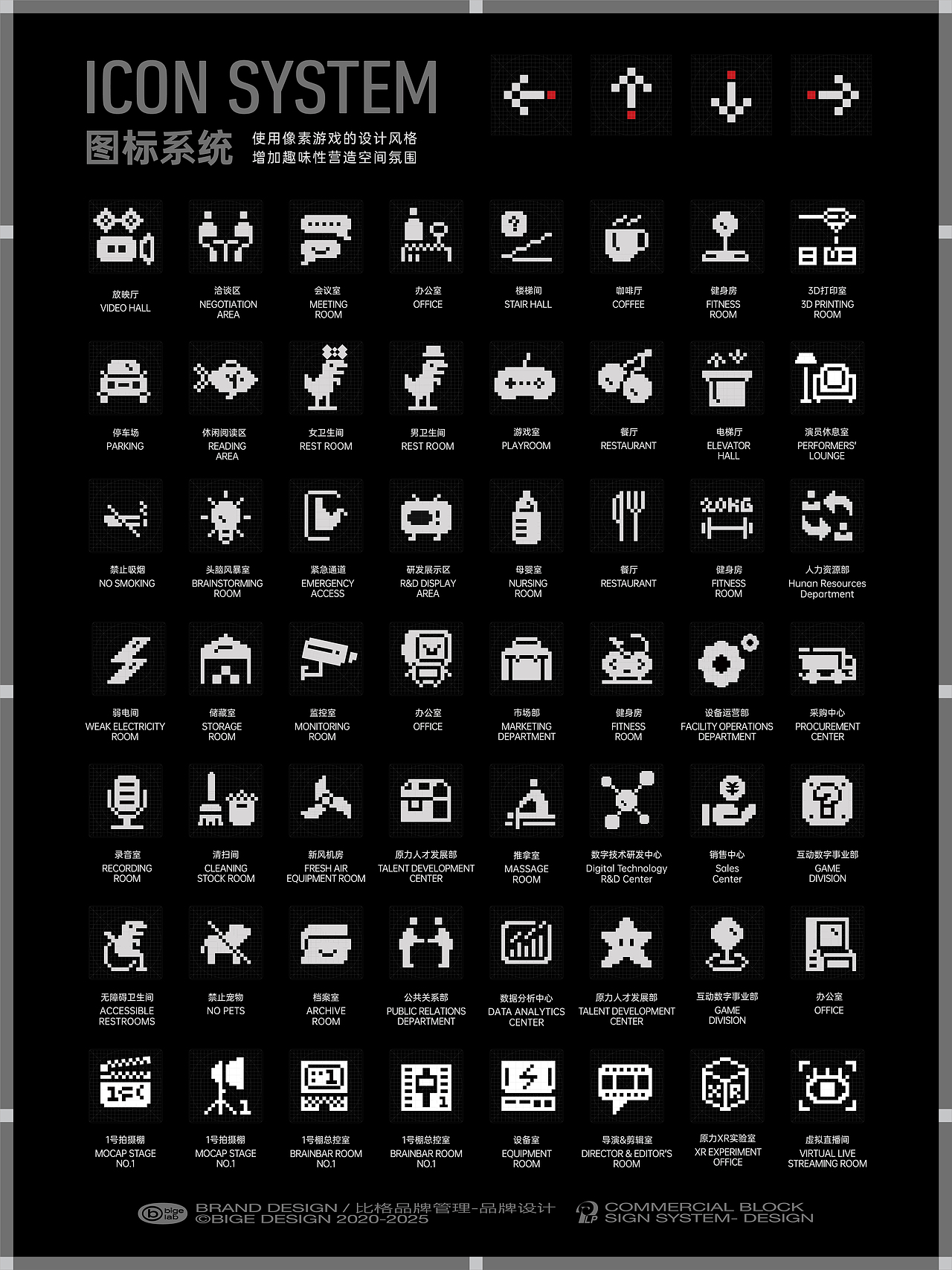 像素风游戏动画公司氛围-导视系统设计