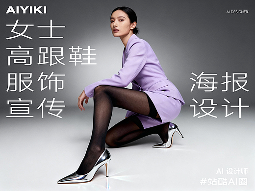 高跟鞋海报设计丨简洁大气的版式留白设计