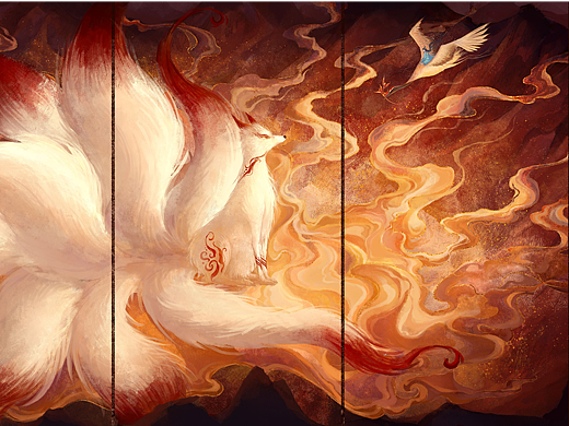 九尾狐：尘赎（个人主页-ZNzI3MjIxODg=） - 商业插画 - 站酷设计师九玖音原创素材 - 站酷ZCOOL