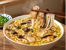 松茸鸡汤米线|速食食品拍摄