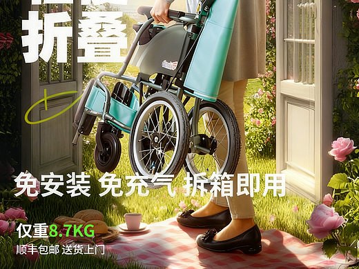 电商海报——轮椅（个人主页-ZNzI3MjQyMjQ=） - 电商 - 站酷设计师时光尽头的旅者原创素材 - 站酷ZCOOL