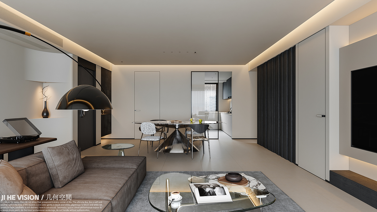 几何空间视觉表现 | 正荣府现代客餐厅