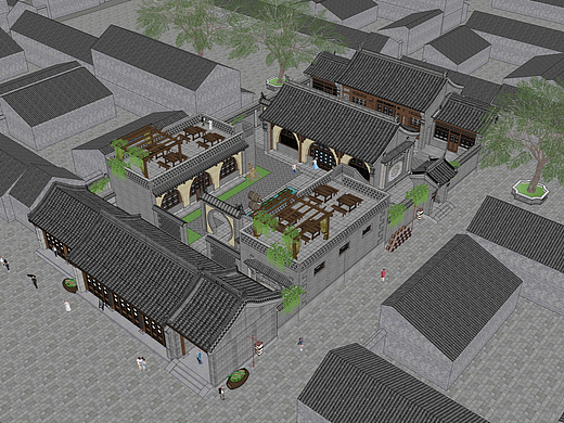 山西传统民居SU模型下载