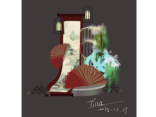 半边国风半边赛博朋克