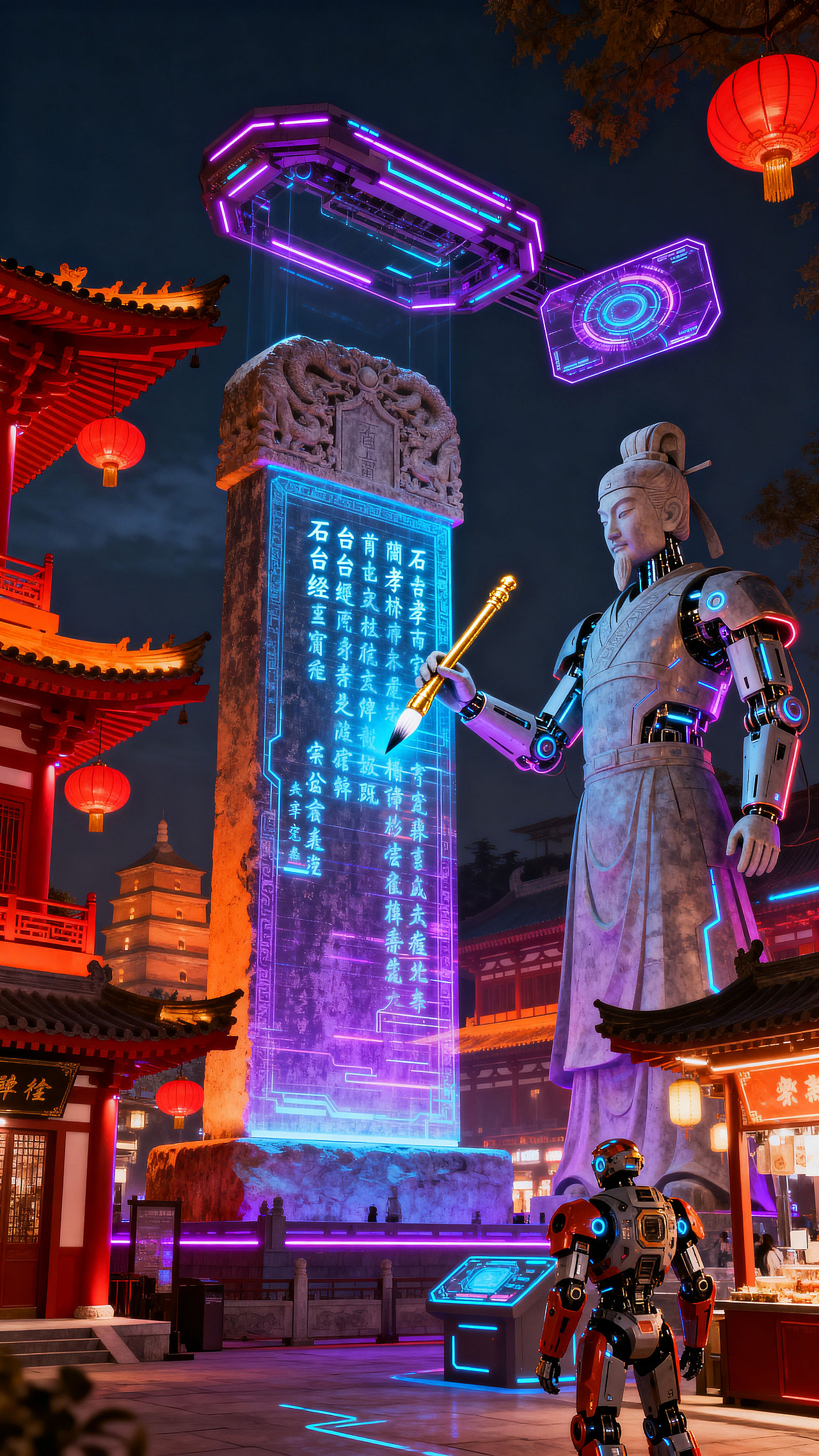 《巨 CITY:长安赛博焕新录》(图ZMzk4NDAxNTg0) - AI作品 - 站酷设计师木火映星原创素材 - 站酷ZCOOL