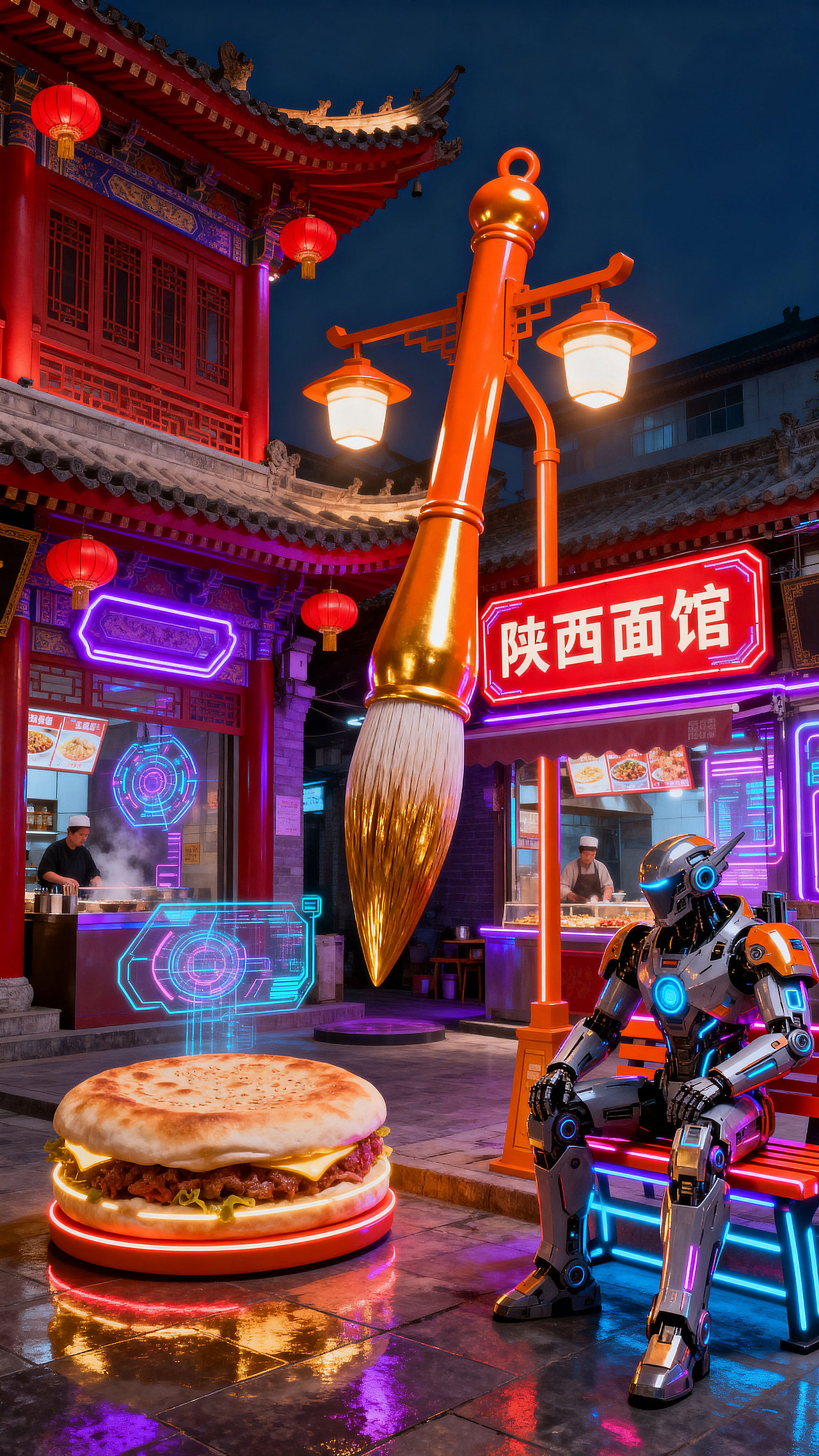 《巨 CITY:长安赛博焕新录》(图ZMzk4NDAxNTgw) - AI作品 - 站酷设计师木火映星原创素材 - 站酷ZCOOL