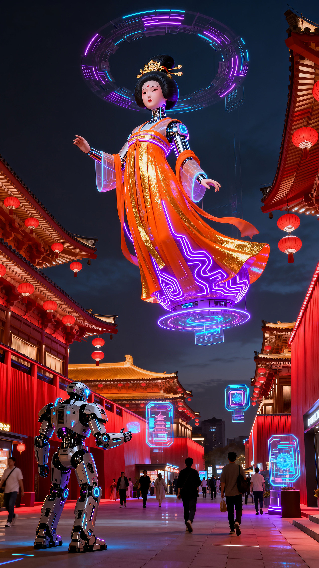《巨 CITY:长安赛博焕新录》(图ZMzk4NDAxNTky) - AI作品 - 站酷设计师木火映星原创素材 - 站酷ZCOOL