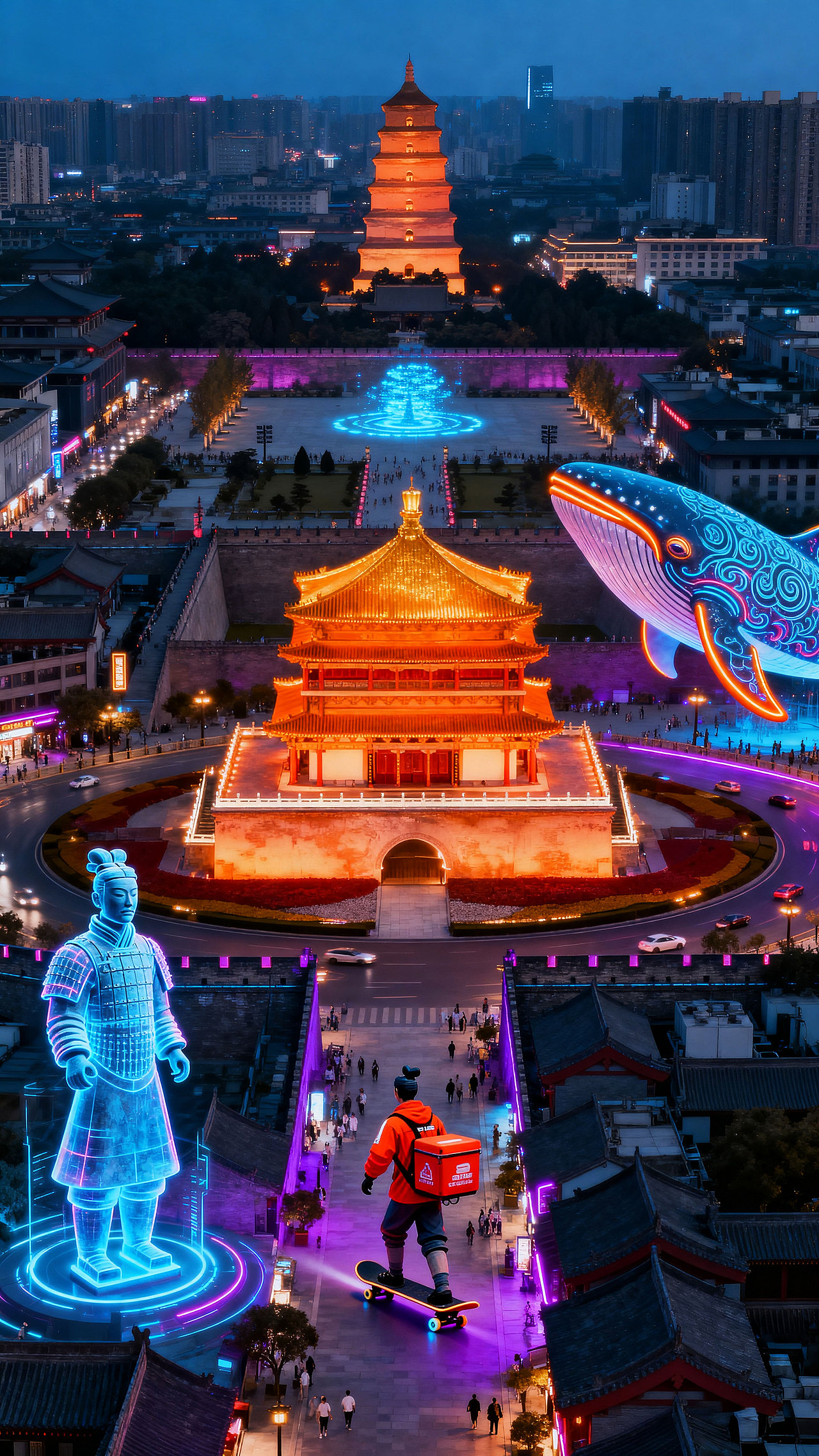 《巨 CITY:长安赛博焕新录》(图ZMzk4NDAxNjA0) - AI作品 - 站酷设计师木火映星原创素材 - 站酷ZCOOL