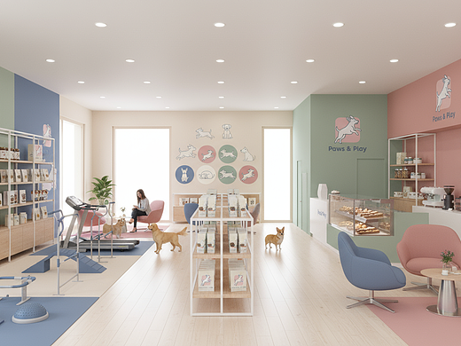 PAWS&PLAY宠物健身会所｜用Ai制作品牌设计