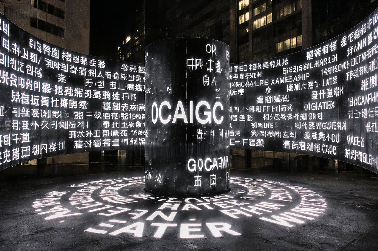 文字投影空间艺术空间设计概念方案~