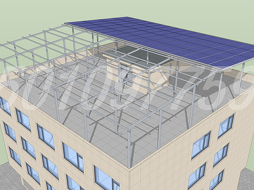 楼顶天台光伏棚安装效果图