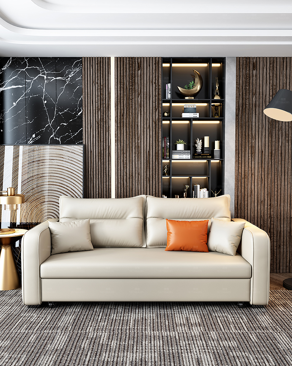 奶油风真皮沙发 沙发床 沙发 家具 电商家具效果图（图ZMzk4NDMyMDQw） - 生活用品 - 站酷设计师梦景设计原创素材 - 站酷ZCOOL