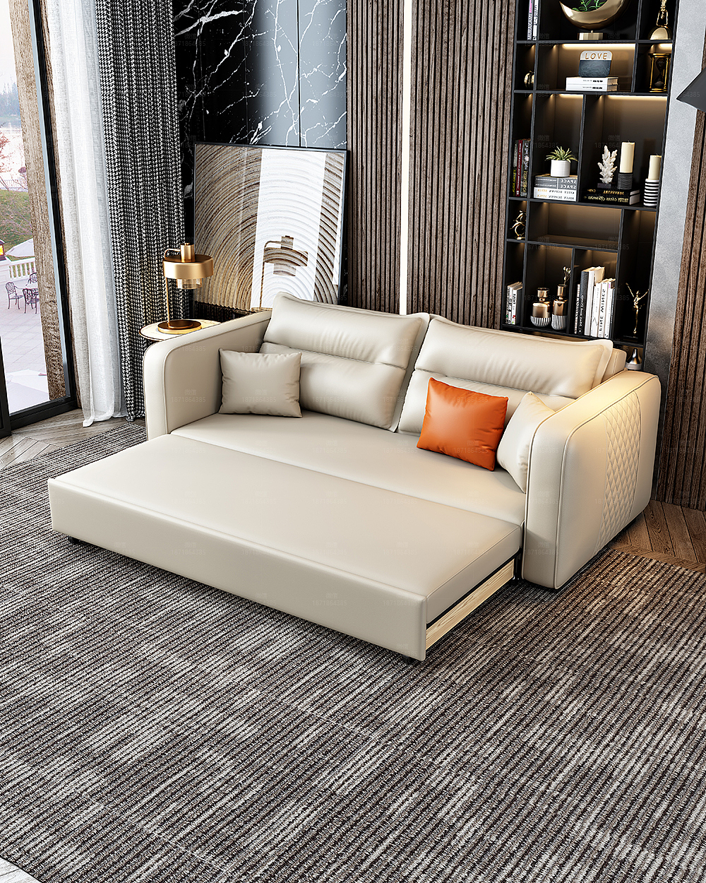 奶油风真皮沙发 沙发床 沙发 家具 电商家具效果图（图ZMzk4NDMyMDUy） - 生活用品 - 站酷设计师梦景设计原创素材 - 站酷ZCOOL