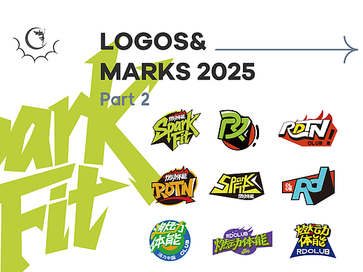 一组美式多巴胺字体logo