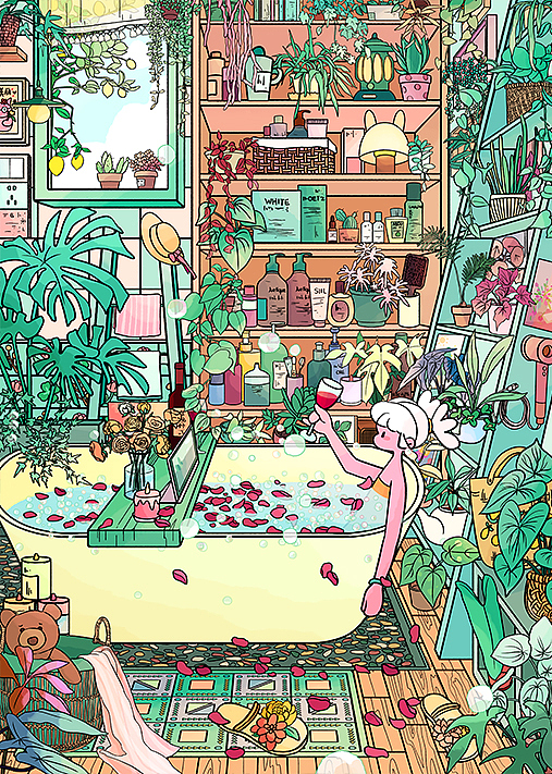 一个人的生活（图ZMzk4NDQ0OTEy） - 商业插画 - 站酷设计师薯条ALing原创素材 - 站酷ZCOOL