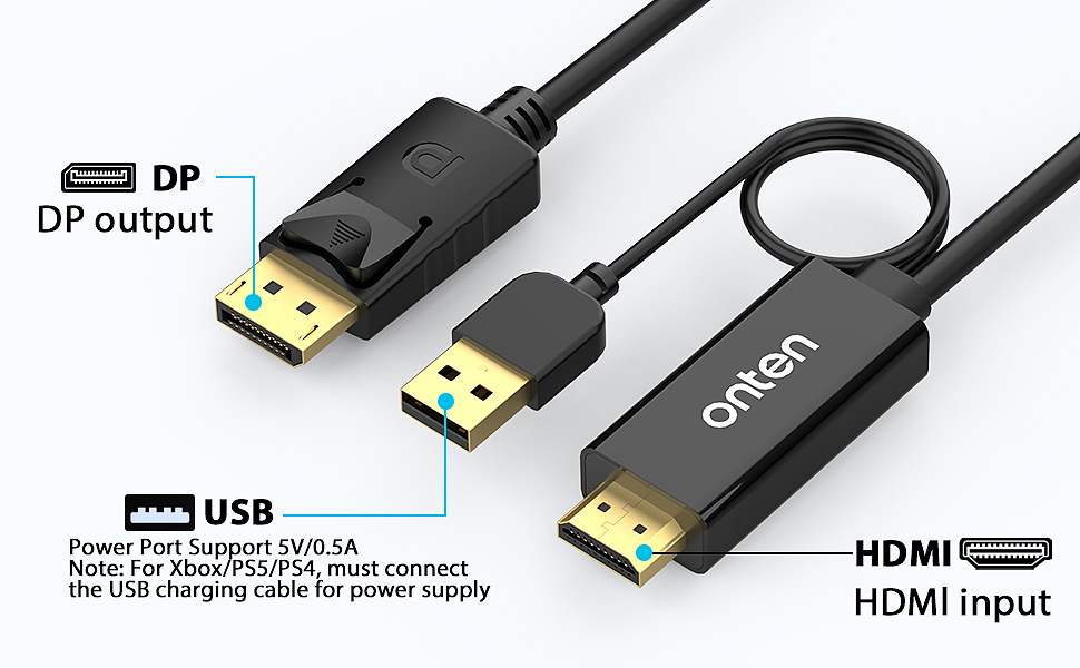 HDMI源转DP线(亚马逊主图+A+)