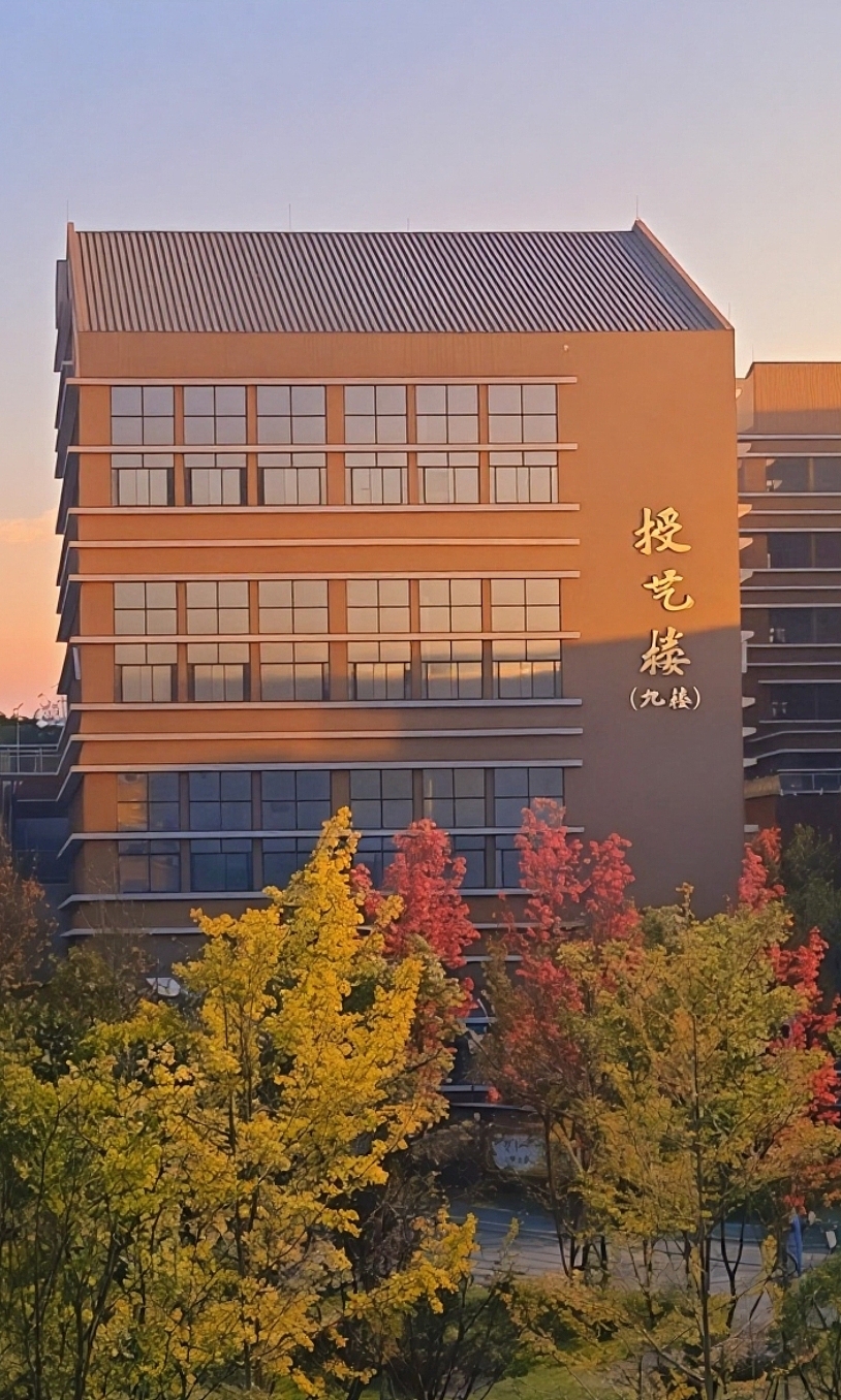 落日余晖洒满校园,每一栋楼都染上了温柔的色彩。📚