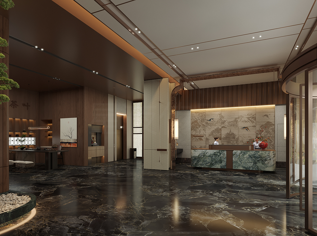 高端酒店大厅.时空交汇的艺术殿堂（图ZMzk4NDc2NzQ4） - 商业空间设计 - 站酷设计师朔风xy设计原创素材 - 站酷ZCOOL