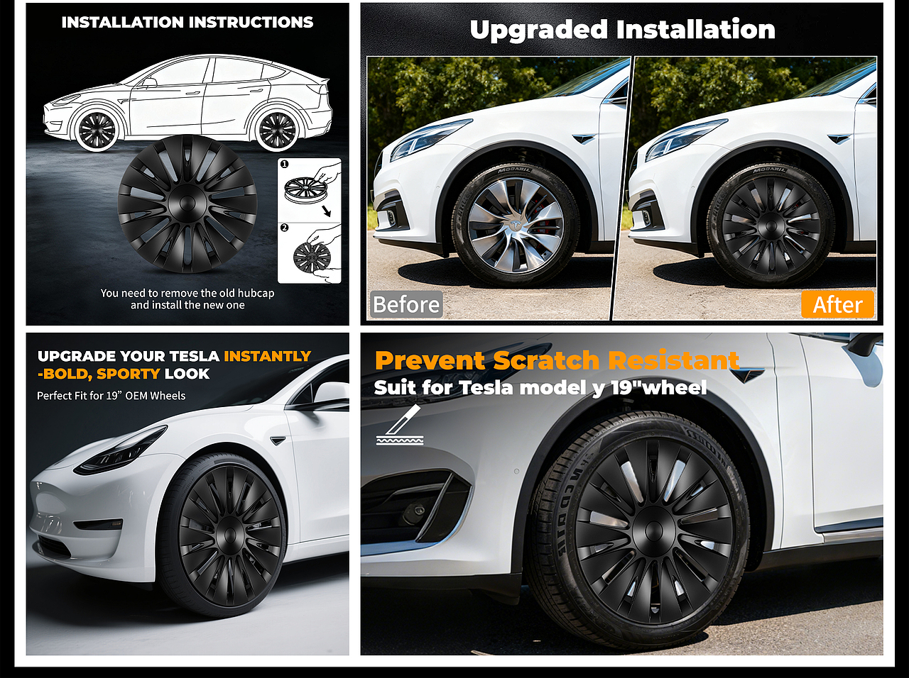 分享一组亚马逊车轮毂《产品精修+合成+排版设计》