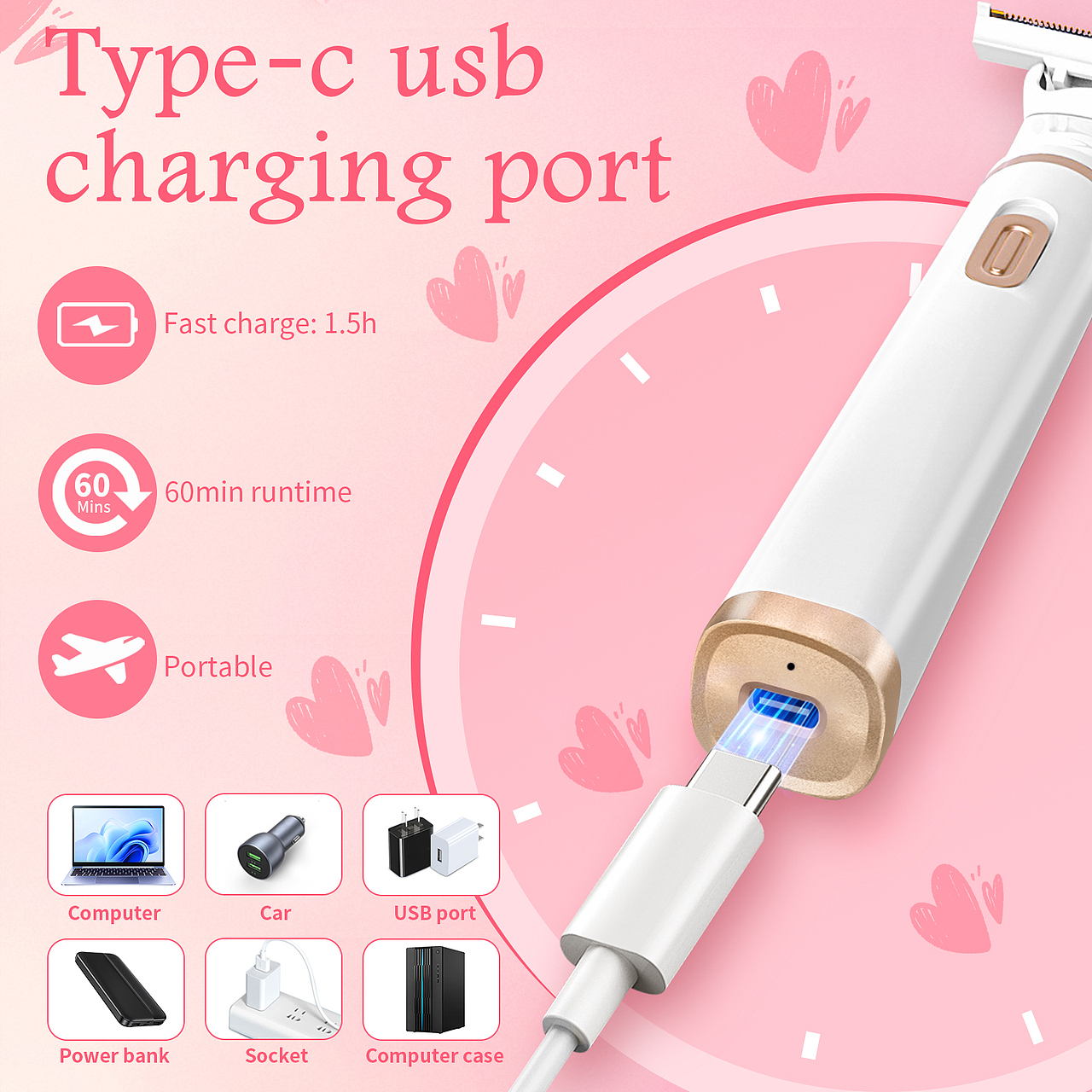 亚马逊电子剃毛器产品建模渲染主图A+品牌故事页设计