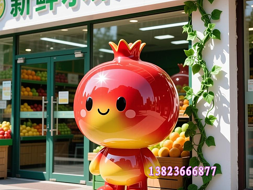 民族团结公园玻璃钢石榴娃娃IP卡通公仔雕塑“上线了”